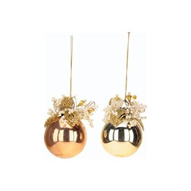 Imagem de Mark Roberts Enfeite de bola perolada de Natal 2023, sortido de 2 unidades, enfeites de árvore de Natal