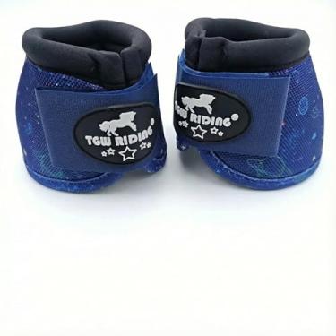 Imagem de TGW RIDING 2520D Botas de sino de cavalo sem volta, bota de sino de casco balístico equino, par (lua azul, M)