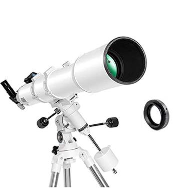 Imagem de pcagfaajmh Telescópio astronômico grande de 102 mm para crianças, refrator espacial, ultratransparente, viagem, céu, monóculo, adultos, crianças, presente de Natal, branco, E (B)