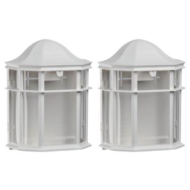 Imagem de Kit 2 Arandelas Luminária Externa Branca de Parede De Ville Termoplástico Lente Transparente Dital