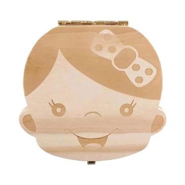 Imagem de Caixa Organizadora De Dentes De Bebê De Madeira, Armazenamento De Dent