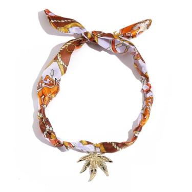 Imagem de Yecomsy Colar de cachecol com pingente de borboleta de seda ajustável com laço e pingente de coração Seastar Gargantilha para mulheres, tecido, Sem Pedra Preciosa