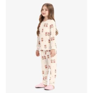 Imagem de Pijama moletinho Rovi Kids Bege-Feminino