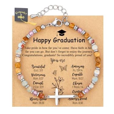 Imagem de AryaHozel Pulseira de cruz cristã para mulheres - Presentes de Dia dos Namorados para ela, presentes de aniversário de 13 a 60 anos para mulheres | Presente de Natal/Formatura/Páscoa, Joias Religiosas