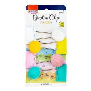 Imagem de Prendedor De Papel Binder Clip 25mm Pompom Brw 4un