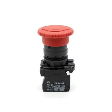 Imagem de Cabeça de cogumelo tipo redondo vermelho XB5-AS542 Interruptor de botão de parada de emergência 1NC