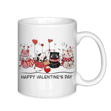 Imagem de ignytiger Caneca de gato dos namorados, gato feliz dia dos namorados canecas de café para mulheres, canecas de café de gato para o dia dos namorados, presentes para ela, caneca de café de cerâmica dos