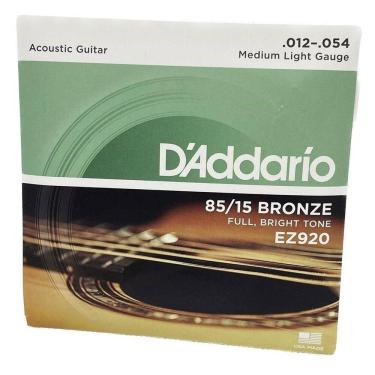 Imagem de Cordas 012 Daddario Violão Ez920 Aço Bronze  85/15