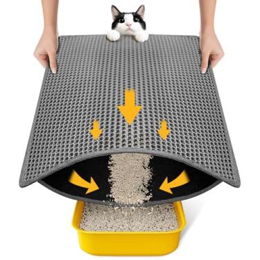Imagem de Conlun Tapete de areia para gatos Tapete de armadilha de areia para gatos, design de camada dupla de favo de mel, material à prova de urina e água, controle de dispersão, menos desperdício, mais fácil