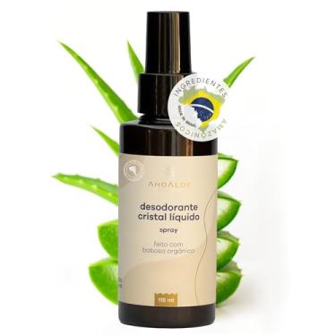 Imagem de AHOALOE Desodorante Cristal Líquido Spray - Babosa e Ingredientes Naturais - Protege e Hidrata a Pele - Sem Alumínio - 12h de Proteção - Aroma de Capim Limão - 115ml