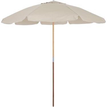 Imagem de Guarda-sol Praia Haste Madeira 2,20m Bege Bel Guarapari