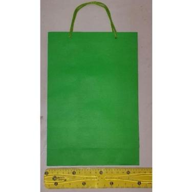 Imagem de 10 Sacolas Lisa Lembrancinha Festa Verde. - sacola papelão