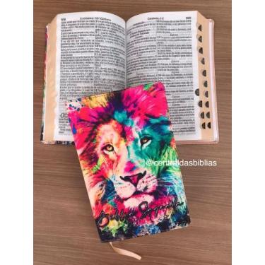 Imagem de Bíblia Leão nude Letras grandes com Harpa avivada e corinhos - CPP