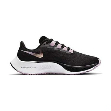 Imagem de Nike W Air Zoom Structure 21, Tênis de corrida feminino, Preto Mtlc Vermelho Bronze Lt Rosa Ártico, 35