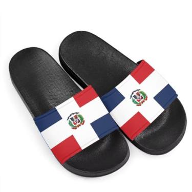Imagem de Howilath Sandálias femininas com bandeira dos países norte-americanos, confortáveis, antiderrapantes, sapatos de banho para o verão, Bandeira da República Dominicana, 41