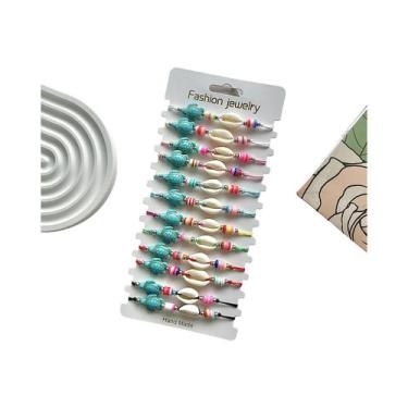 Imagem de Conjunto De Pulseiras De Cerâmica Com Conchas De Tartaruga Turquesa Pa