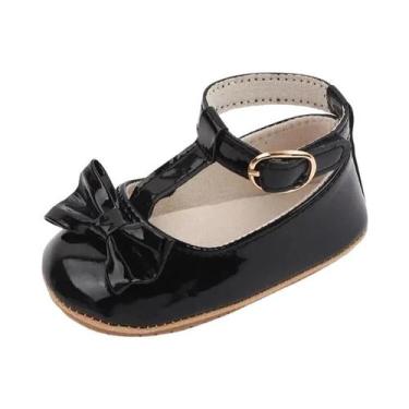 Imagem de Sapatos De Primeira Caminhada Para Bebês Meninas Com Laço Fofo Em PU E