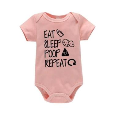 Imagem de Macacão Para Bebês Recém-nascidos, Manga Curta, Engraçado, Comer, Dorm