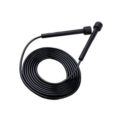 Imagem de oshhni Corda de pular portátil com alças antiderrapantes, ajustável e silenciosa, ideal para treinos em casa, academia e atividades físicas, Preto