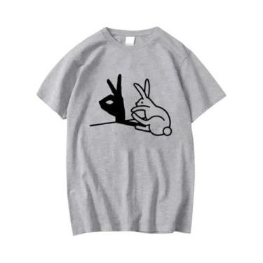 Imagem de Camiseta Masculina Solta De Algodão Com Estampa Engraçada, Casual, Ver