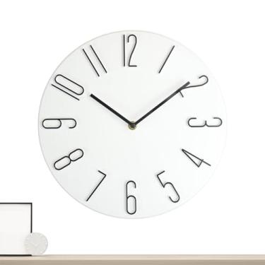 Imagem de Relógio silencioso de parede, suprimentos de exibição de , relógio de parede silencioso, para escritório, apartamento, quarto, berçário, biblioteca, estudo, sala de estar, cozinha, sala de aula