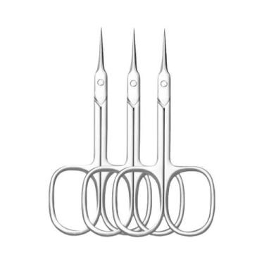 Imagem de Tesoura De Cutícula De Aço Inoxidável Com Ponta Curva E Lâmina Fina, C