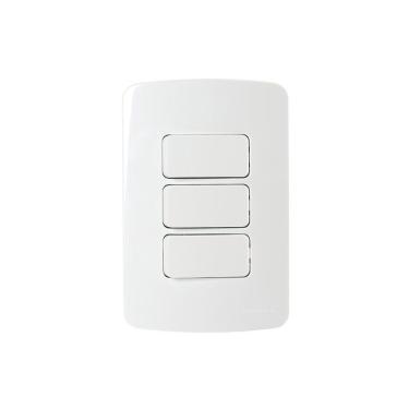 Imagem de Interruptor Simples E Interruptor Paralelo Duplo Margirius B3 10a Com Placa 4x2 Branco Branco