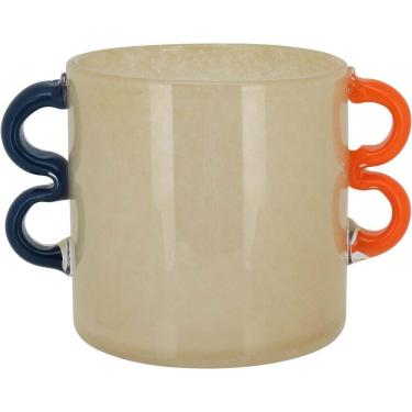 Imagem de Vaso Decorativo Enfeite Casa Vidro 15x21x21cm Marfim