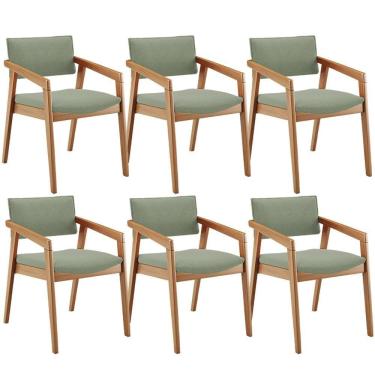 Imagem de Kit 06 Cadeiras Para Sala De Jantar Estar Living Giorgia B04 Bouclê Oliva