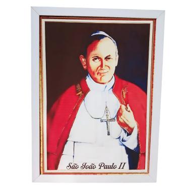 Imagem de Quadro Religioso Decorativo São João Paulo II Decoração Católica