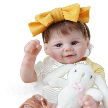 Imagem de Bebê Reborn 48cm Menina Corpo De Silicone Realista Pintado