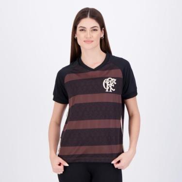 Imagem de Camisa Flamengo Consciência Negra Diamante Feminina Preta e Marrom - B