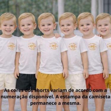 Imagem de Conjunto Infantil Menino Camiseta First Waves e Shorts Texturizado Sem