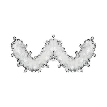 Imagem de Guirlanda De Natal Branca De 2m, Decorações Para Árvore De Natal, Supr