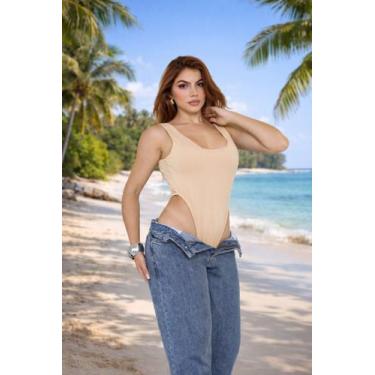 Imagem de Body Feminino Cavado Suplex  Moda Verão Praia Balada  Body Justo com E