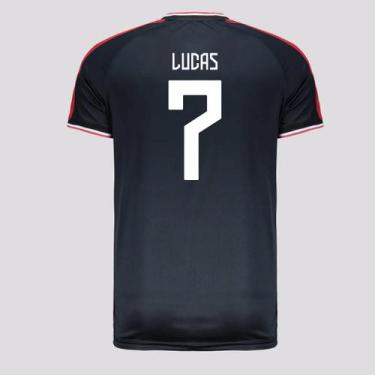 Imagem de Camisa São Paulo Hue 7 Lucas Preta e Vermelha - Spr, GG
