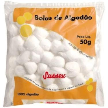 Imagem de Bolas De Algodão Hidrófilo Sussex 50g Higiene E Cuidados