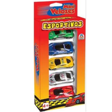 Imagem de Kit 5 Carrinhos Sortidos Mini Velozes Esportivos - Braskit