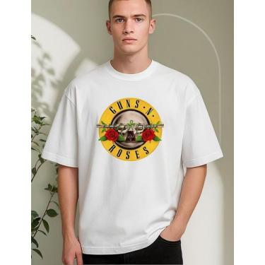 Imagem de Camiseta Oversized Guns N' Roses Rock Algodão Unissex - Genérica, Bran