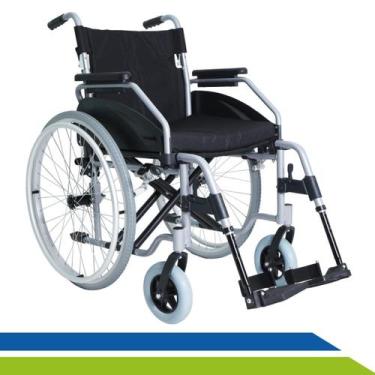 Imagem de Cadeira de Rodas Alumínio Leve Resistente até 150 kg Idoso Reabilitaçã