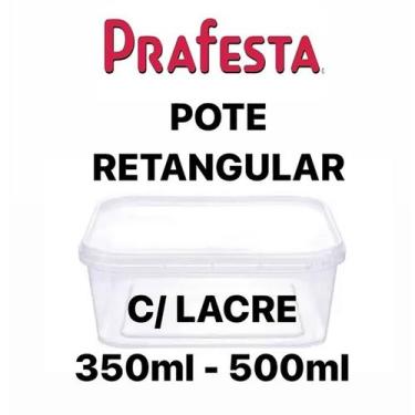 Imagem de Pote Retangular com Lacre 350/500ml  - PRAFESTA - Freezer/Micro-ondas,