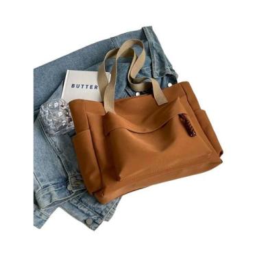 Imagem de Bolsa Tote De Nylon Leve E Dobrável Com Múltiplos Bolsos Para Escritór