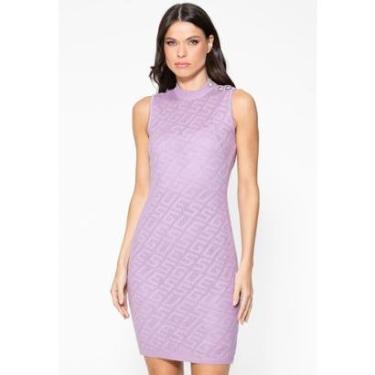 Imagem de Vestido Tricot Jacquard Guess Lilás-Feminino