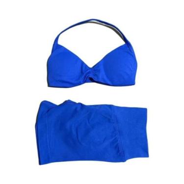 Imagem de Conjunto De Fitness Feminino: Shorts De Ginástica De Cintura Alta Com 