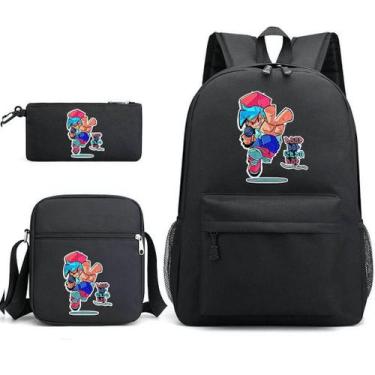 Imagem de Conjunto de mochilas Black Fridays Nights Anime Canvas para crianças -