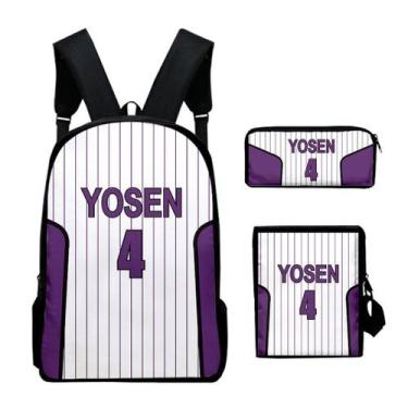 Imagem de Conjunto de mochilas Kurokos Basketballs Anime School 3D Bolsa 3 unida