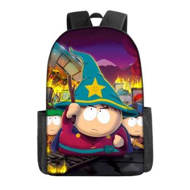 Imagem de Mochila escolar infantil South Parks com impressão 3D Oxford 29x16x42c