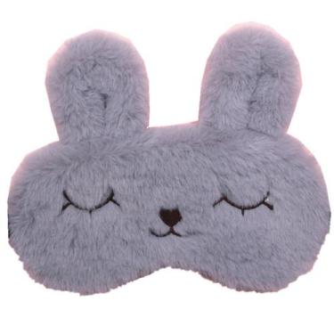 Imagem de Máscara para dormir Grey Plush Rabbit Anime Super Soft 19x9cm - Yiweis