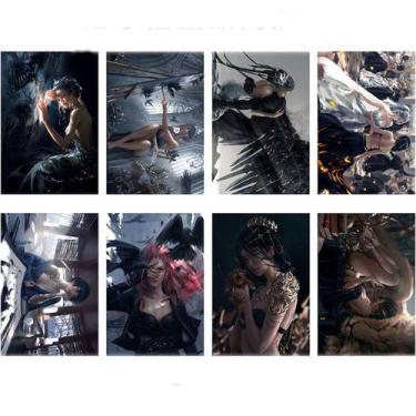 Imagem de Poster Wlops Anime Art 8 unidades/lote de papel de 28,5 x 42 cm para d