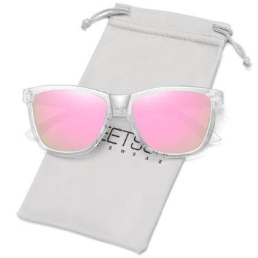 Imagem de Óculos de sol MEETSUN Classic Retro Style UV400 polarizados rosa